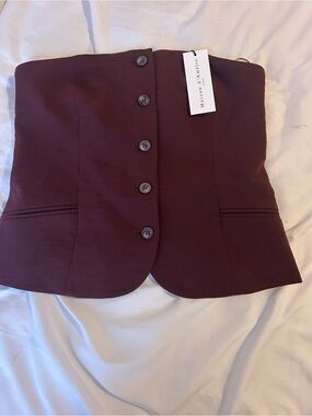 Maison d’Agostino Wine Burgundy Button-Front Women’s top